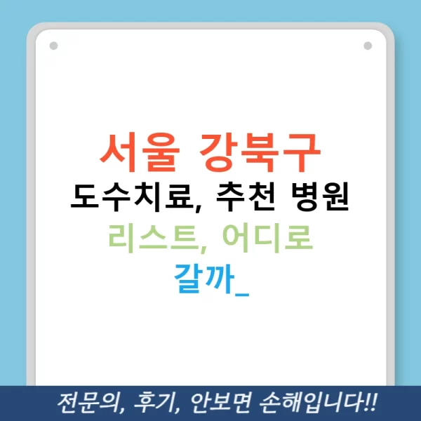 서울 강북구 도수치료, 추천 병원 리스트, 어디로 갈까?