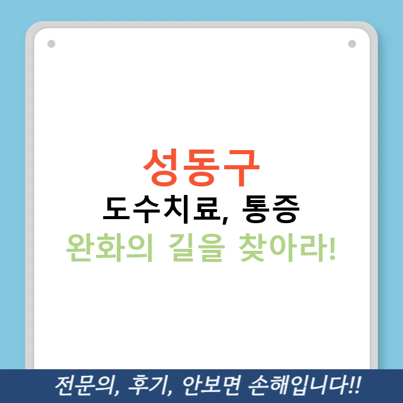 성동구 도수치료, 통증 완화의 길을 찾아라!