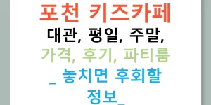 포천 키즈카페 대관, 평일, 주말, 가격, 후기, 파티룸 - 놓치면 후회할 정보!